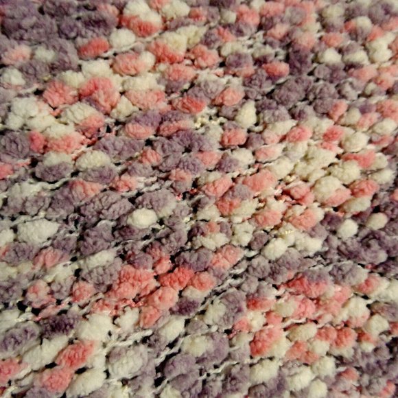 CANDIE'S Chenille Popcorn Sweater Top S Pink Lavender Cream Pullover Super soft - Picture 3 of 7